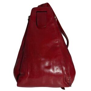 HOBO International Betta Venice Red Leather Convertible Backpack Sling Pack